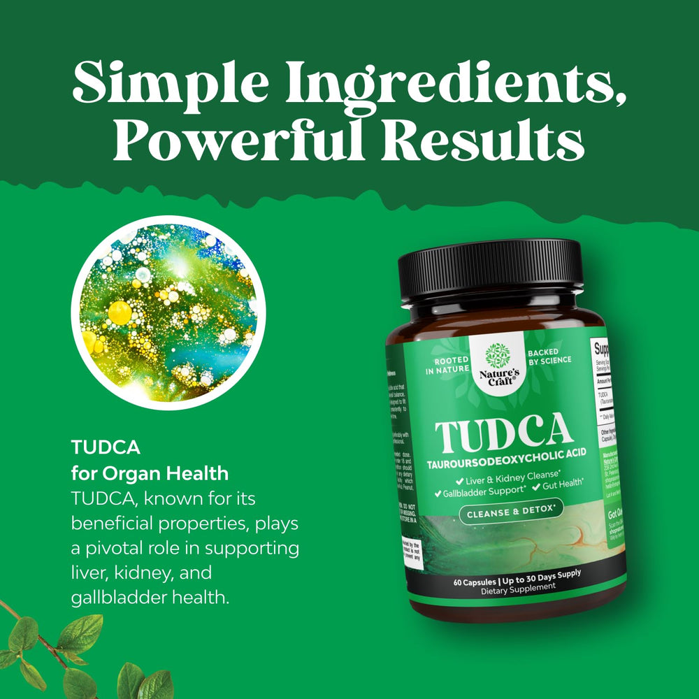 Natures Craft Tudca packaging stack conveying value and trust