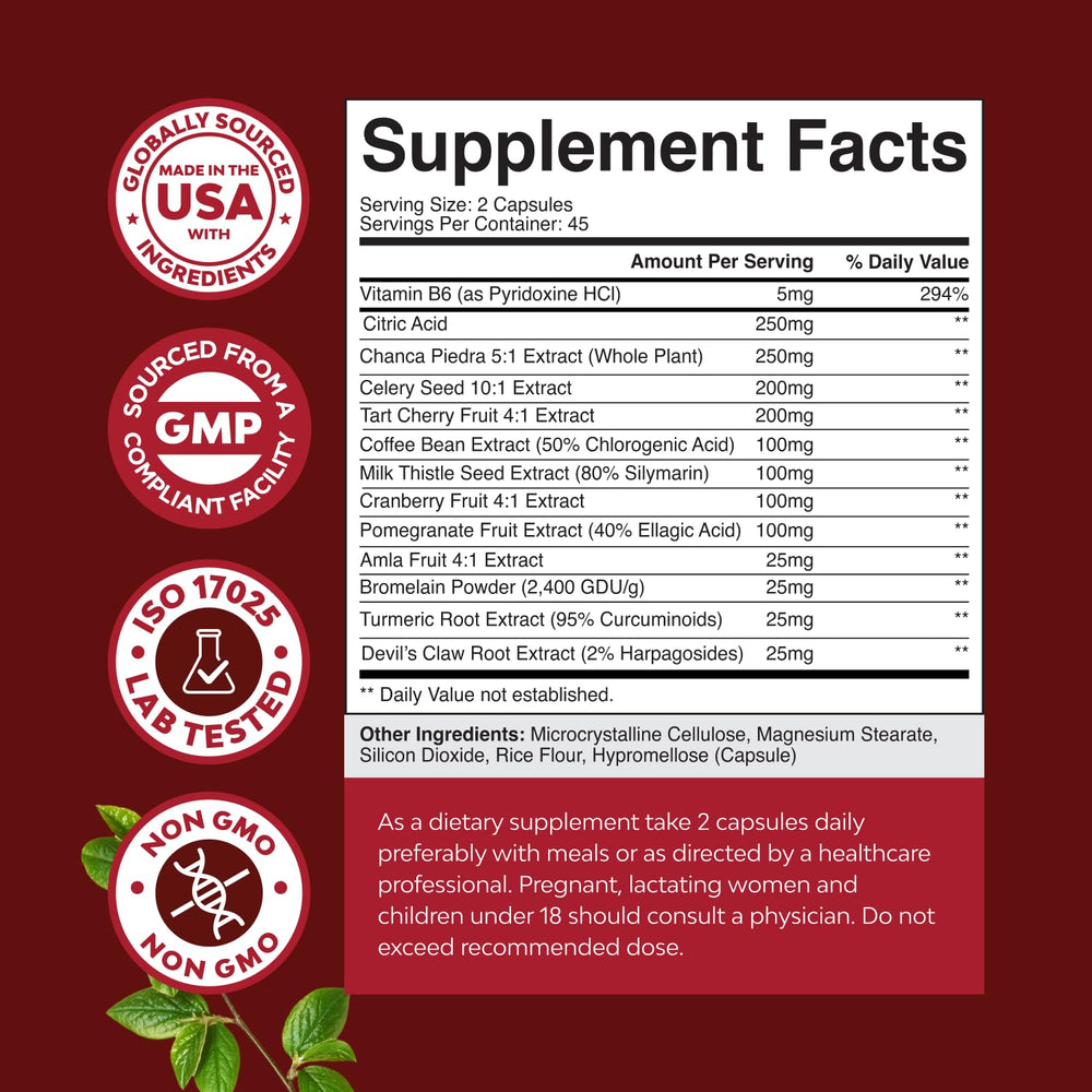 Natures Craft Turmeric Tart Cherry capsules show antioxidant blend for overall wellness.