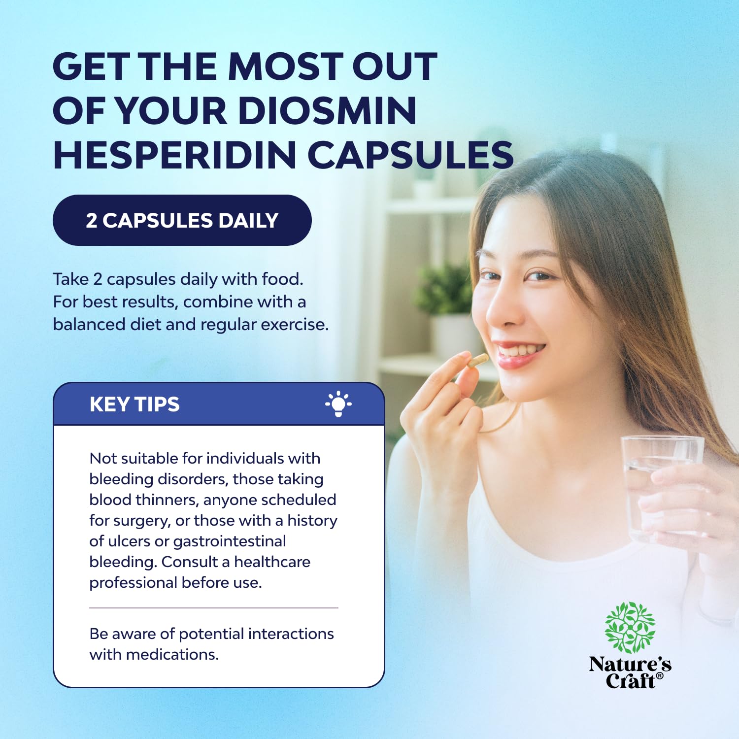 Nature's Craft vegan non GMO formula capsules for easy dosing