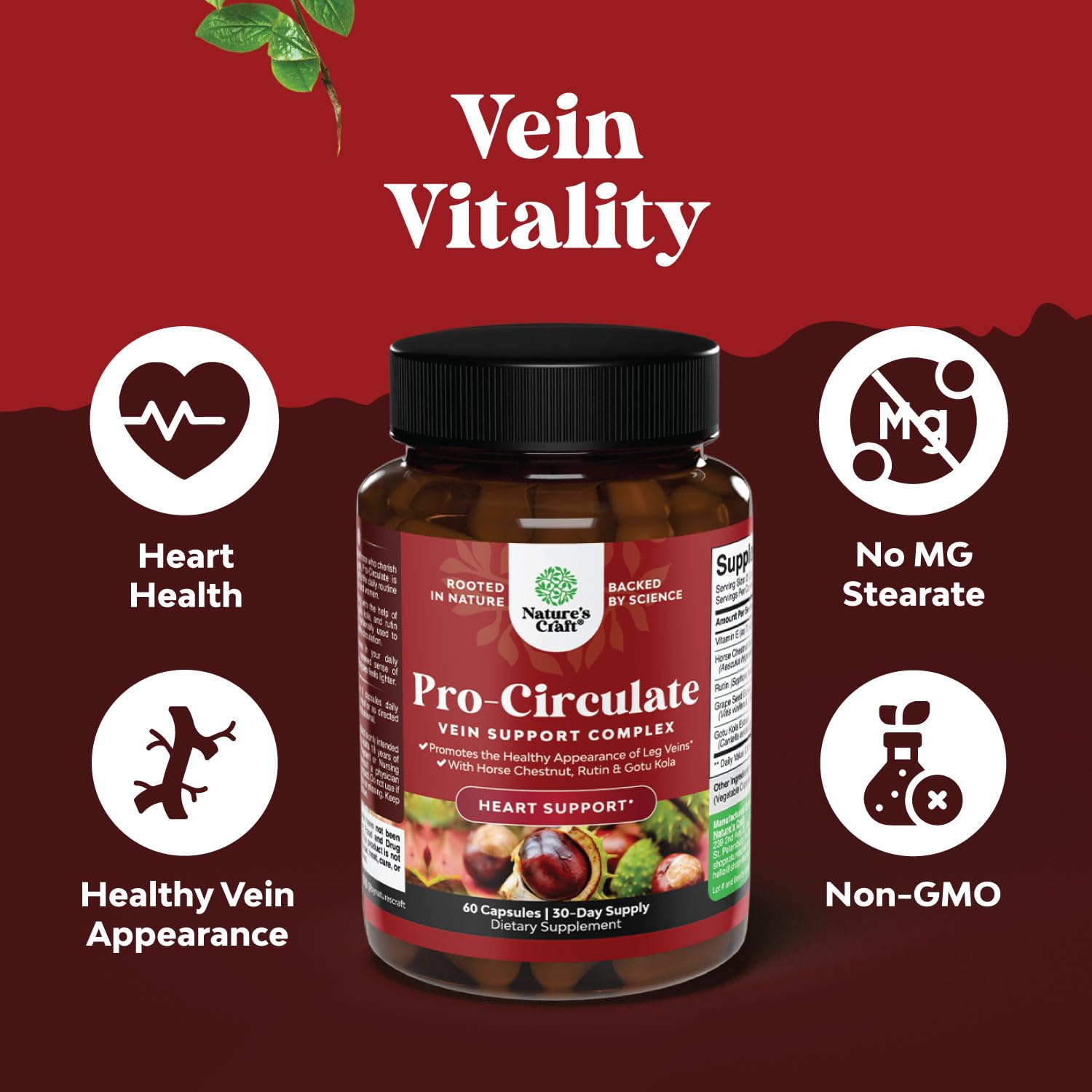 Nature's Craft Vegan Non-GMO ingredients label highlights clean formula