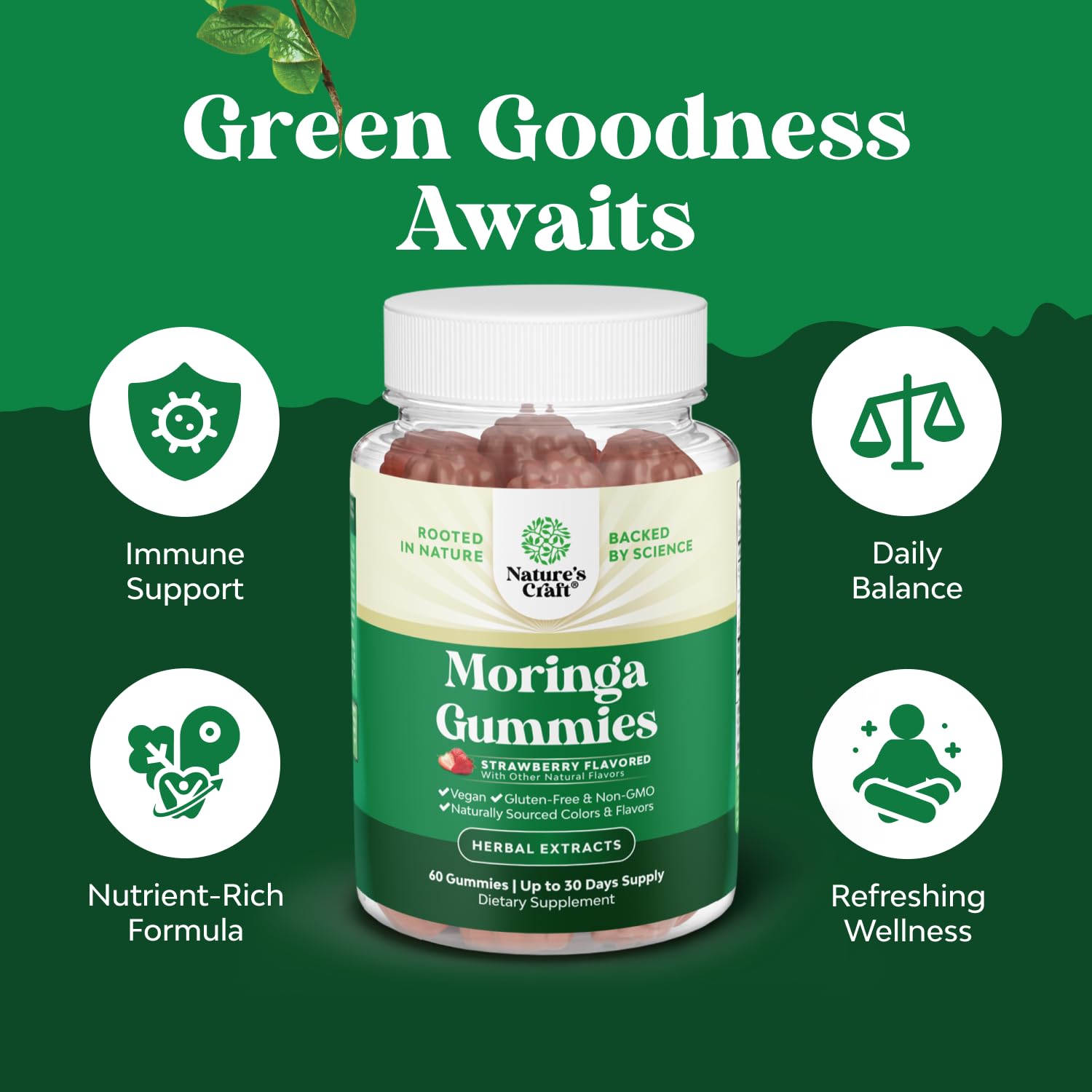 Vegan Non-GMO symbols shown on product packaging.
