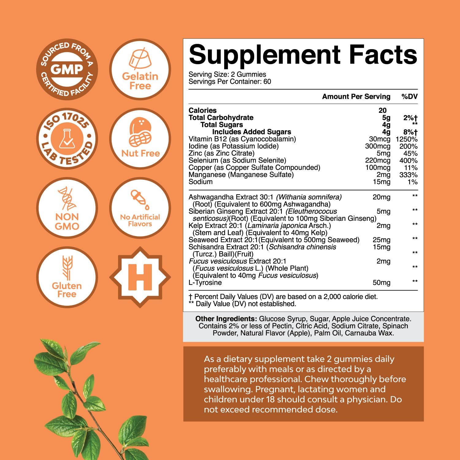 Natures Craft Vegan Thyroid Gummies Sea Moss closeup showing soft texture and natural ingredients.