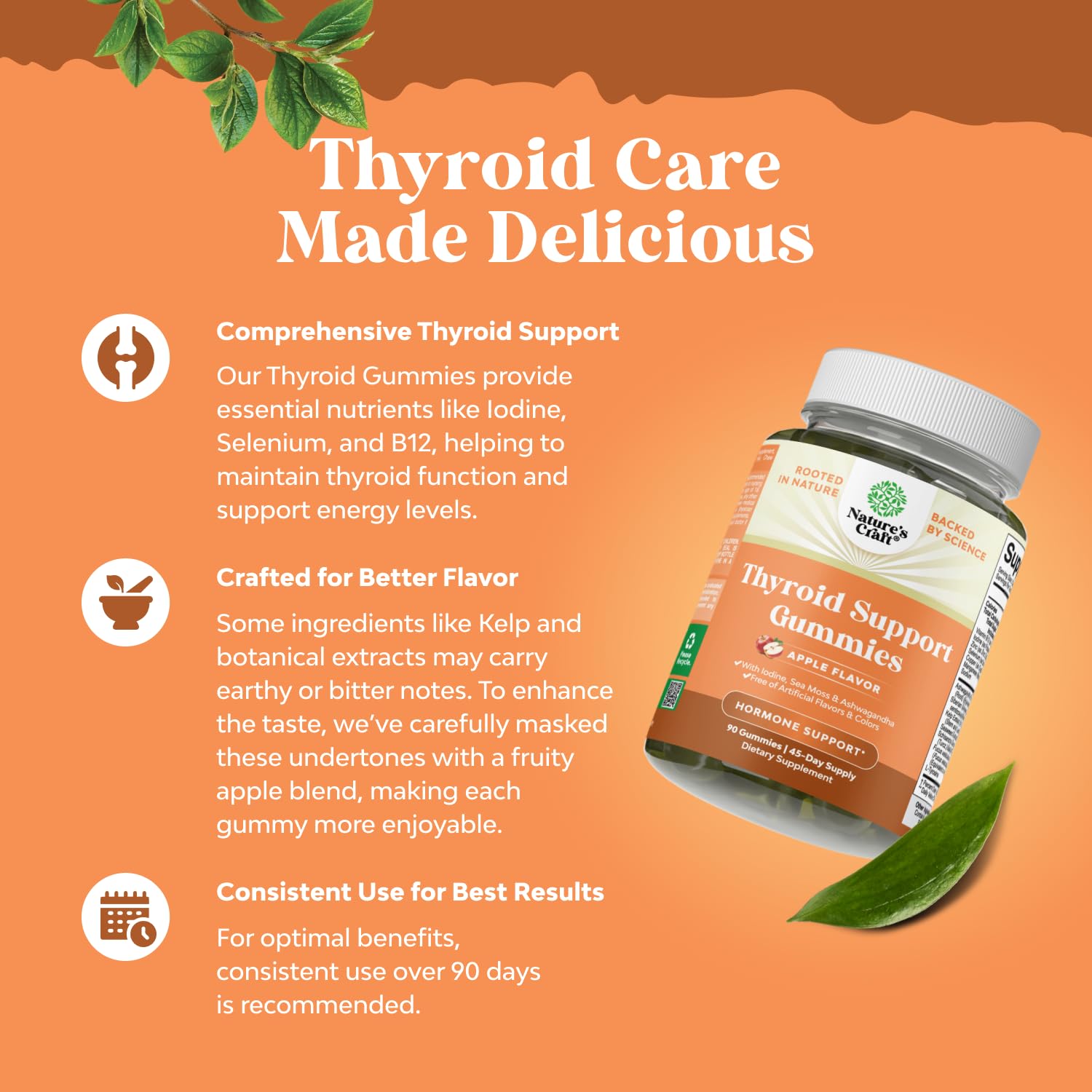 Natures Craft sea moss gummies packaging highlights vegan, gelatin-free daily vitamin routine