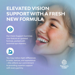 Natures Craft Vision Support gummies in hand for convenient daily use