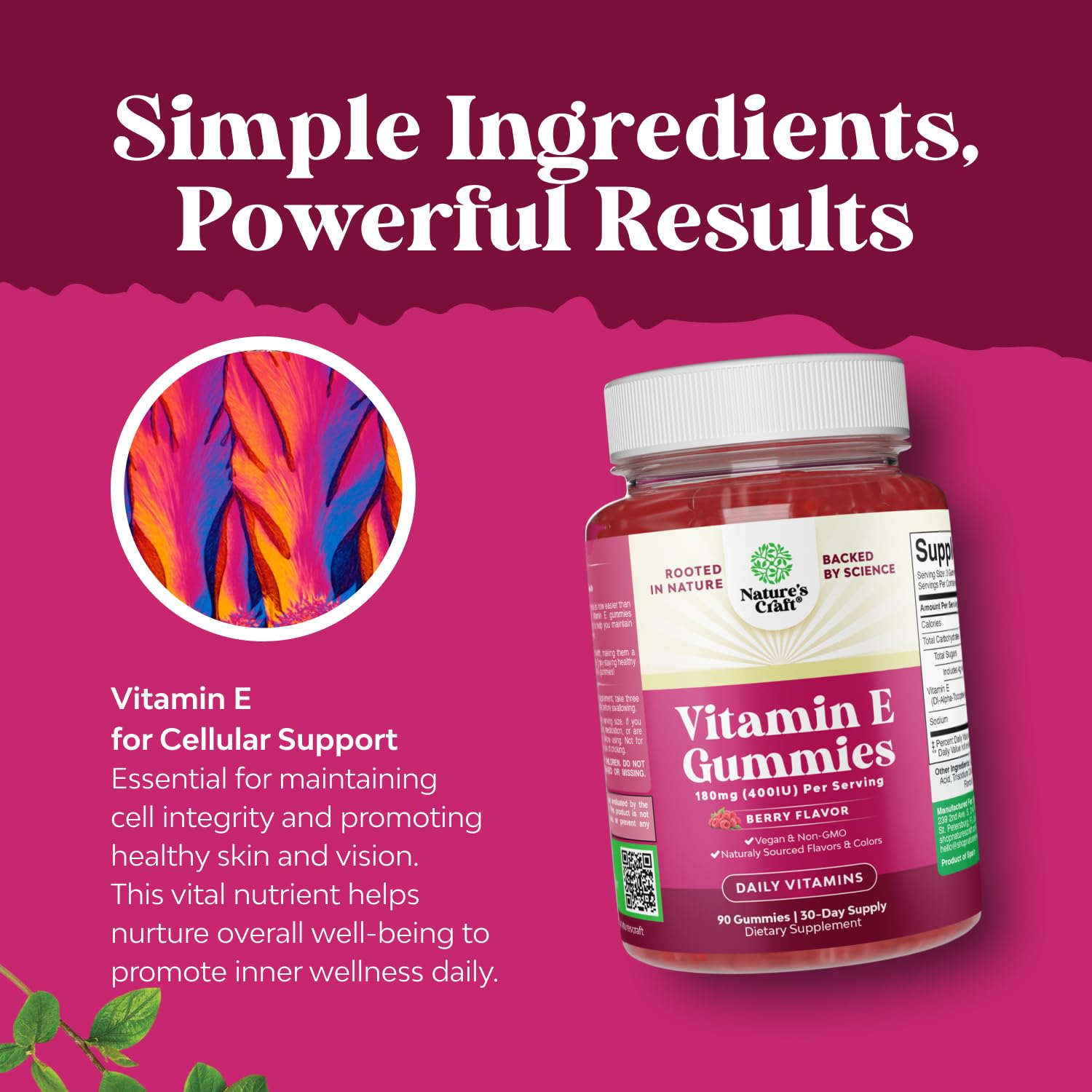 Natures Craft Vitamin E Gummies soft texture close-up