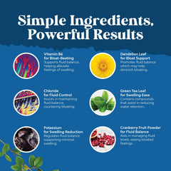 Natures Craft Water Away pills green tea leaves background emphasizing antioxidant-rich formula.
