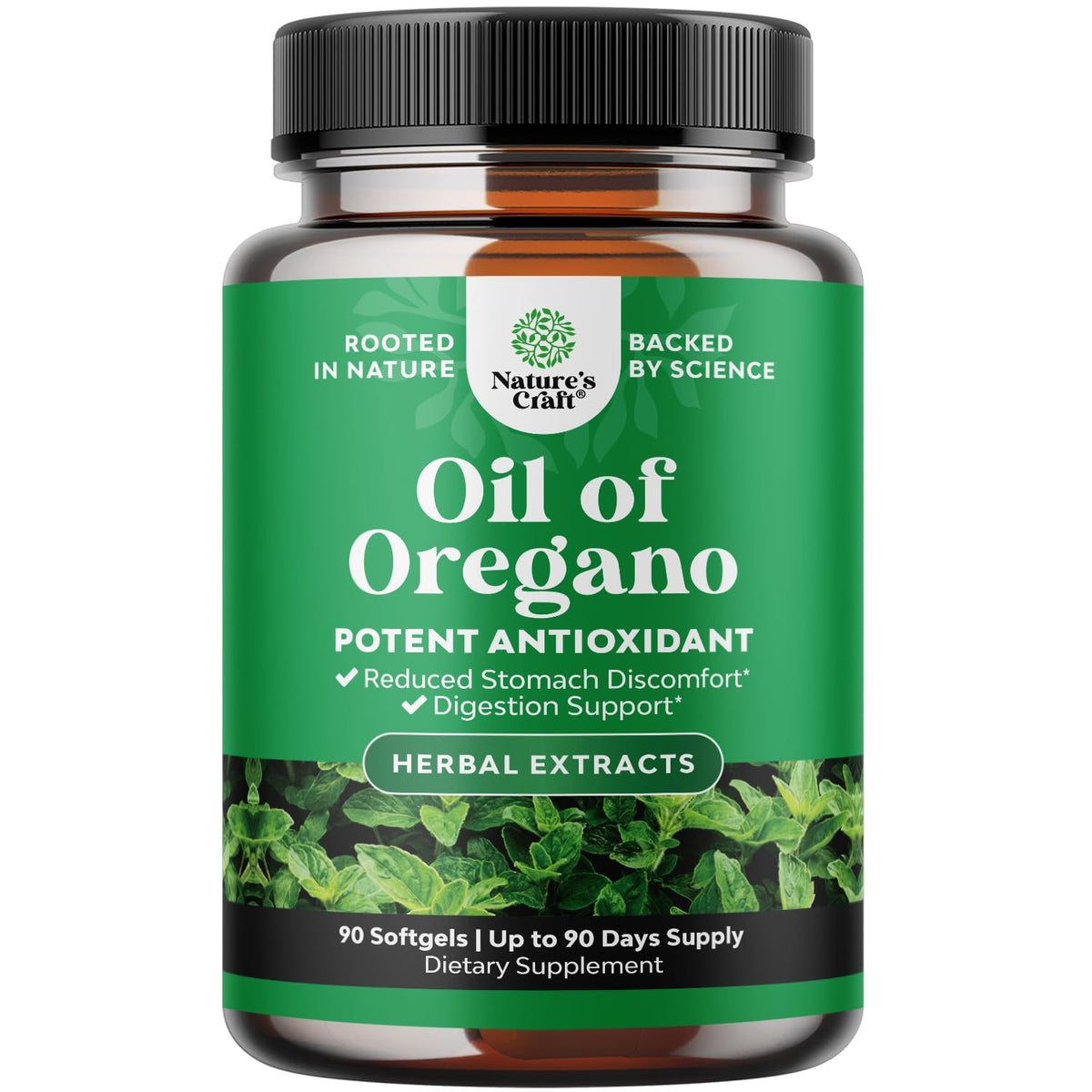 Natures Craft Wild Oil of Oregano softgels bottle for immune support.