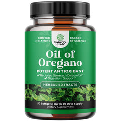Natures Craft Wild Oil of Oregano softgels bottle for immune support.
