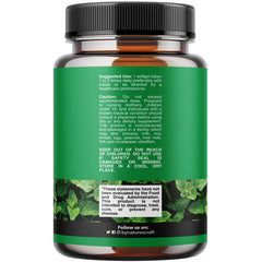 Natures Craft oregano oil softgels capsules close-up for gentle digestion support.