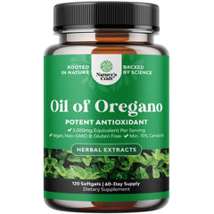 Natures Craft Wild Oregano Oil Softgels bottle for digestive wellness.