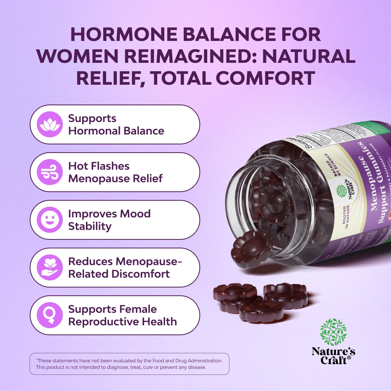 Natures Craft gummies featuring Ashwagandha formulation for balanced mood and daytime energy