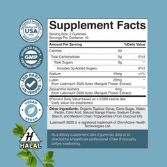 Natures Craft Zeaxanthin Plus Lutein gummies bottle close-up blue light protection