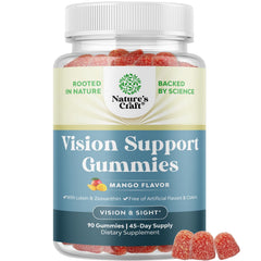 Natures Craft Zeaxanthin Plus Lutein gummies front view supports daily eye comfort