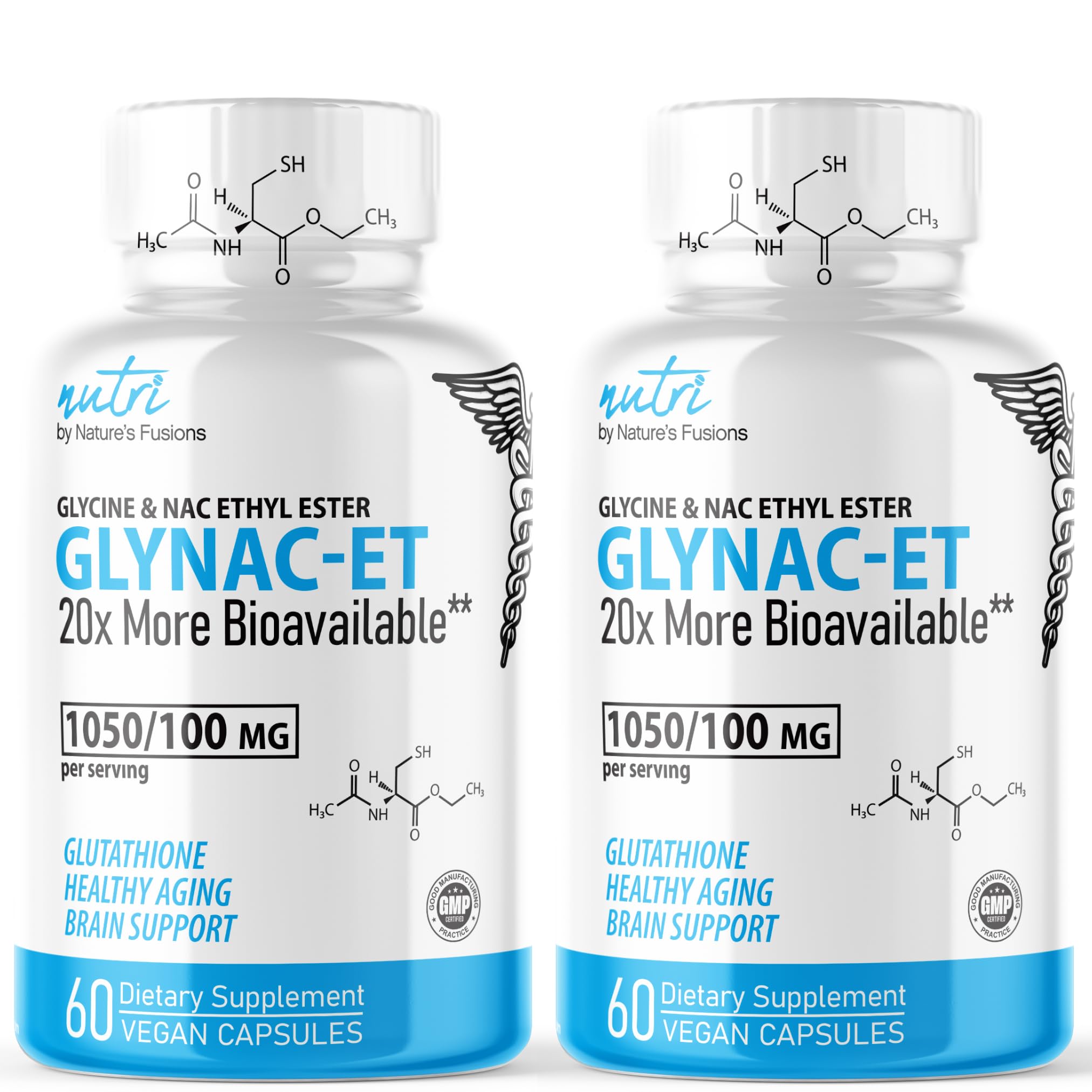 Nature's Fusions GlyNAC-ET bottle front for daily antioxidant support.