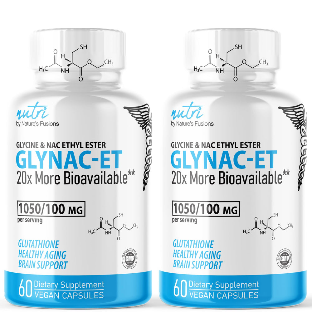 Nature's Fusions GlyNAC-ET bottle front for daily antioxidant support.