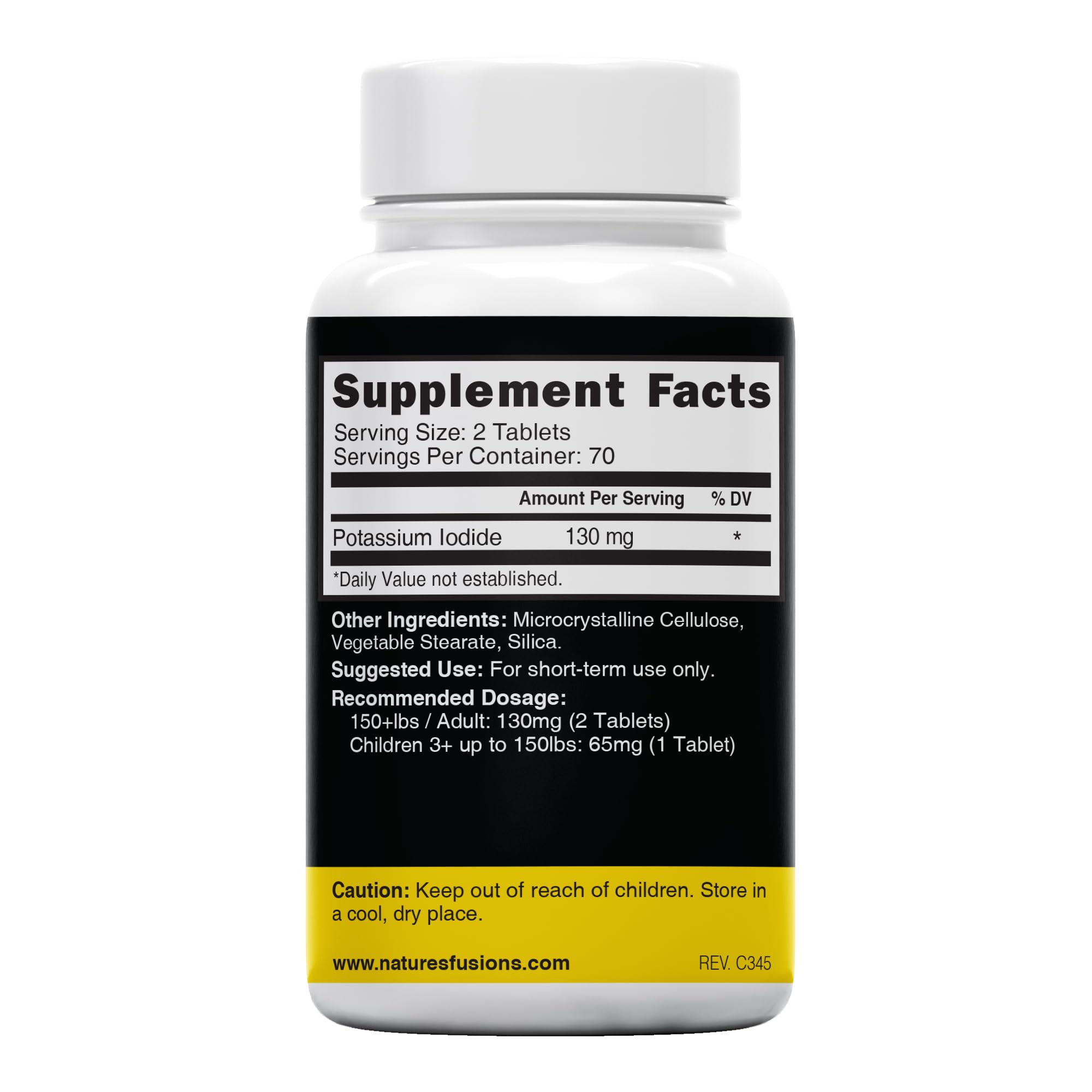 Nature's Fusions KI tablets 130 mg for adults, two tablets per dose