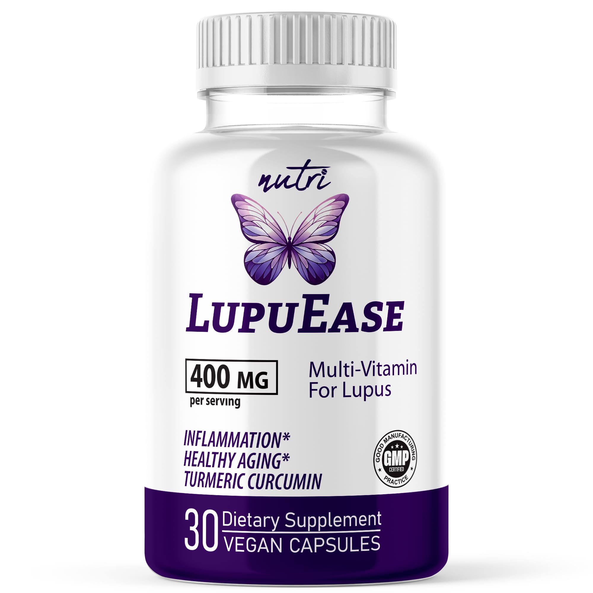 Nature's Fusions LupuEase multivitamin bottle on shelf for daily wellness