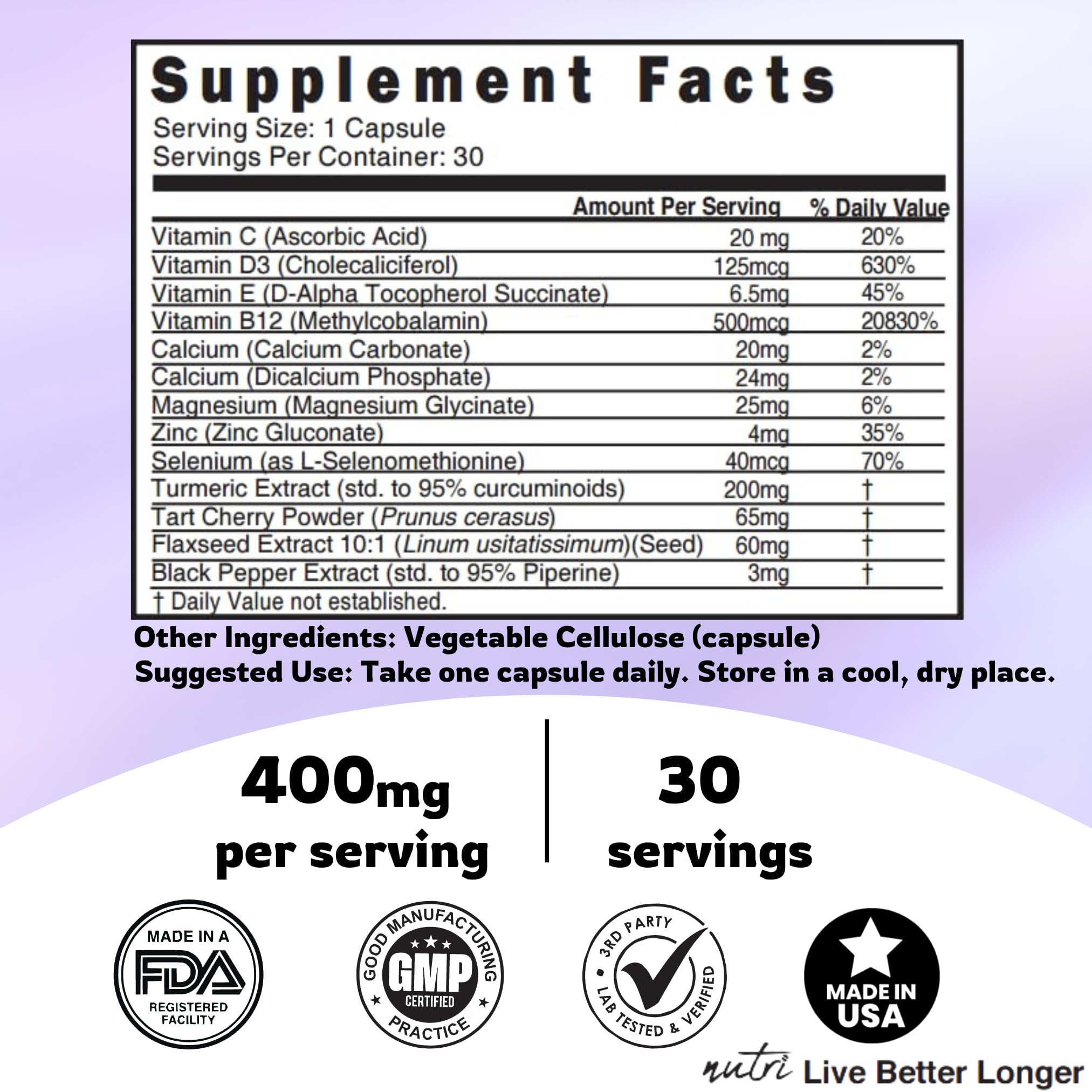 LupuEase turmeric curcumin capsules with 95% curcuminoids on a white background