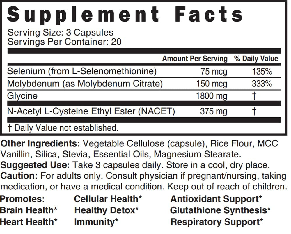 Nature's Fusions Neuro NAC capsules closeup, easy-to-take daily capsules.