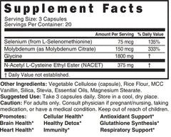 Nature's Fusions Neuro NAC capsules closeup, easy-to-take daily capsules.