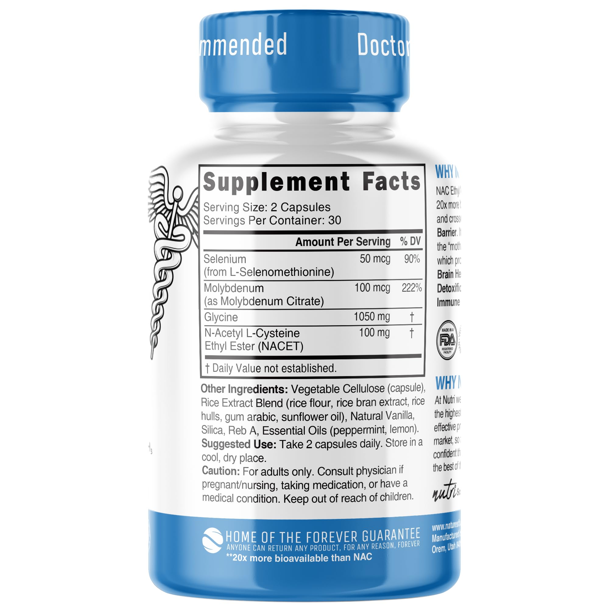 Nature's Fusions Neuro NACET image highlighting improved bioavailability claim.