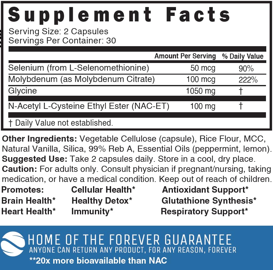 Close-up of Nature's Fusions Neuro NACET capsules for easy daily supplementation.