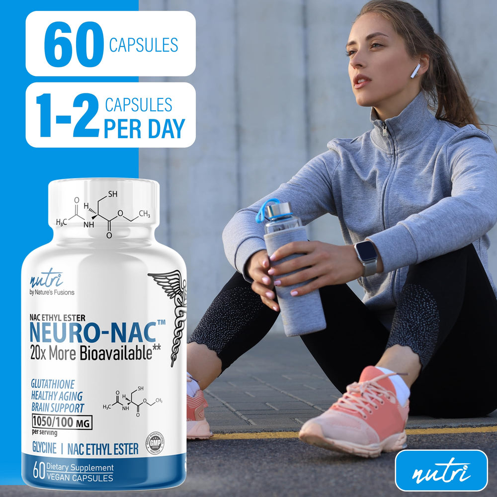 Front packaging of Nature's Fusions Neuro NAC emphasizing premium wellness.