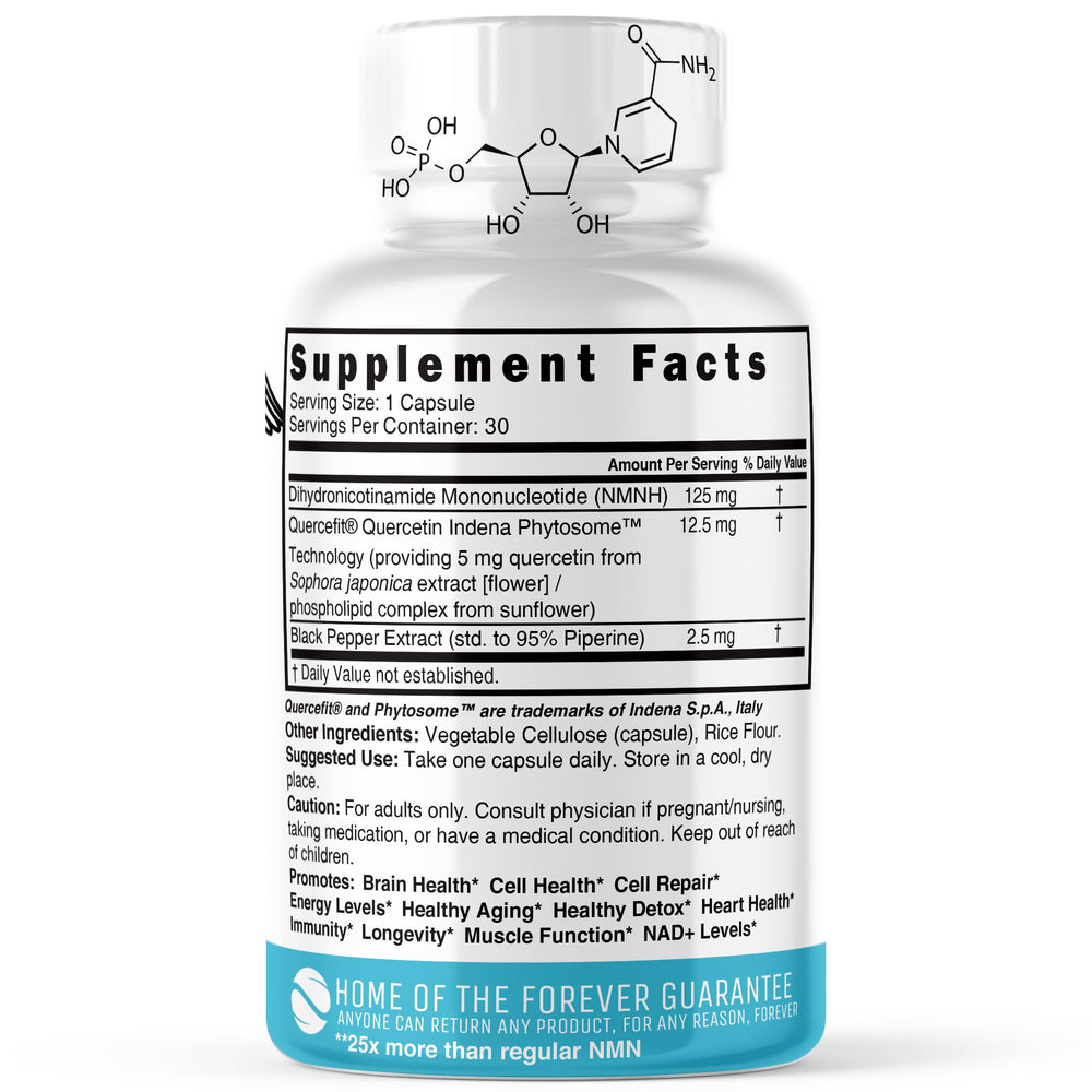 Nature's Fusions NMNH capsules close-up highlighting daily NAD+ support.