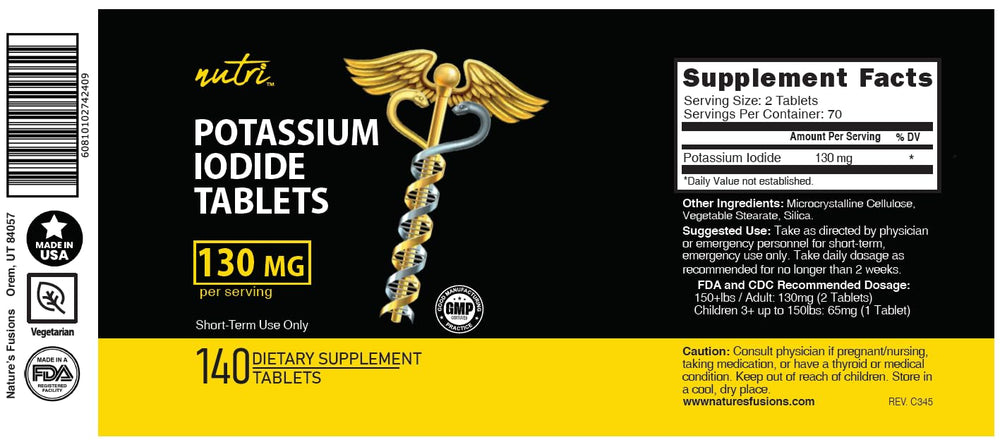 Nature's Fusions KI tablets expiration Dec 2032 for long-term storage