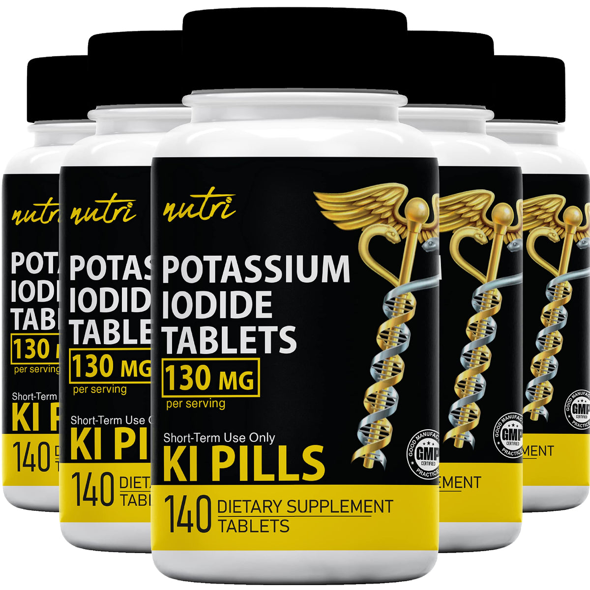 Nature's Fusions potassium iodide tablets pack of 5 bottle for emergency supply
