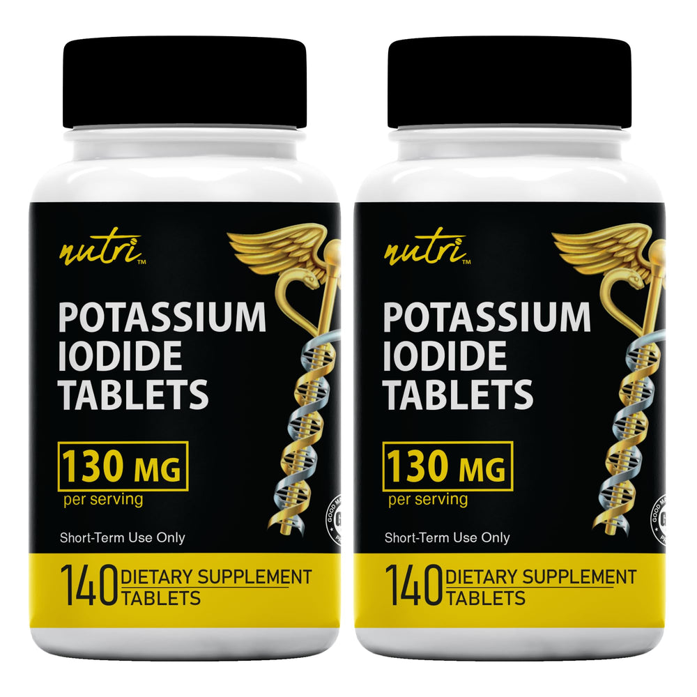 Nature's Fusions potassium iodide tablets bottle two-pack for emergency prep
