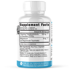 Nature's Fusions TTFD Thiamine B1 label highlights the premium bioavailable formula