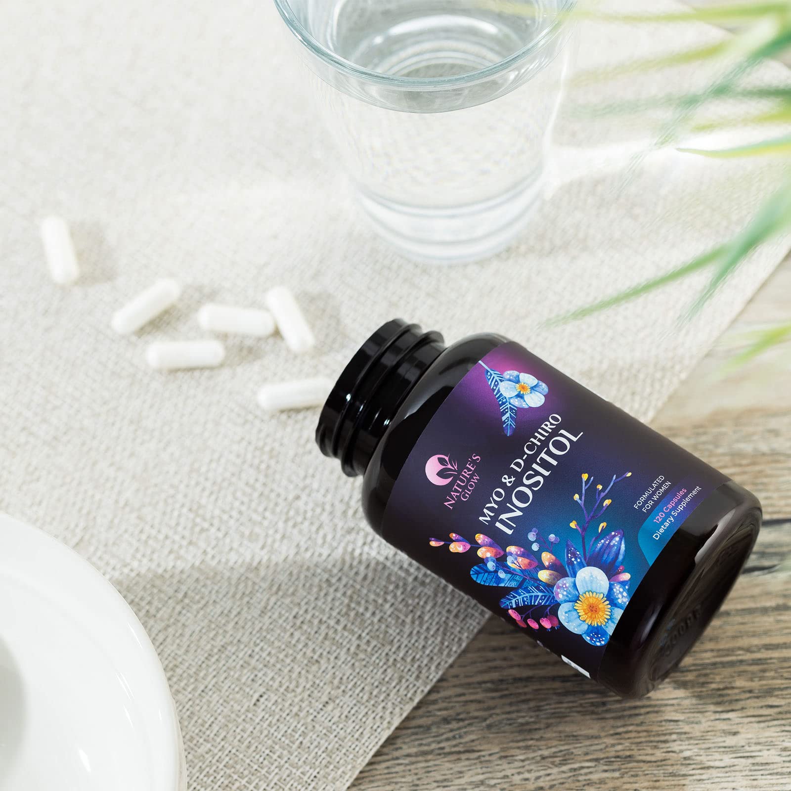 Nature's Glow 120-capsule box showcases eco-friendly packaging.