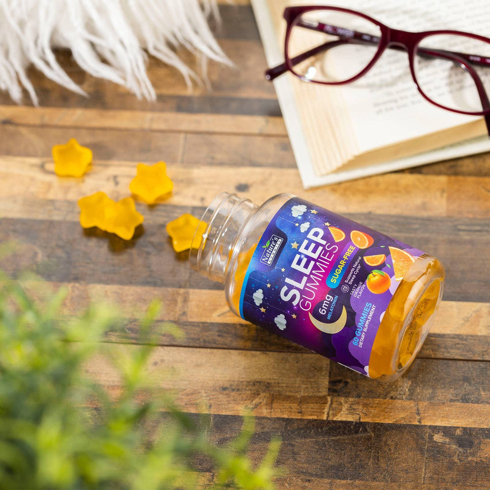 Nature's Gummies envase de 60 gomitas para la noche.