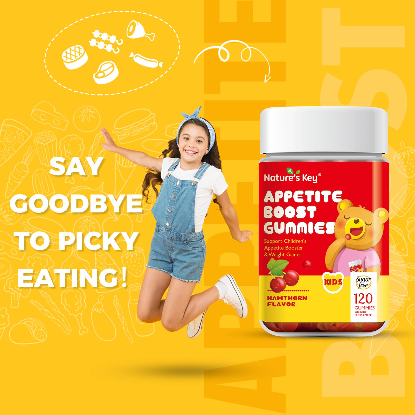 Nature's Key Appetite Booster Gummies close-up texture appealing kid-friendly chew