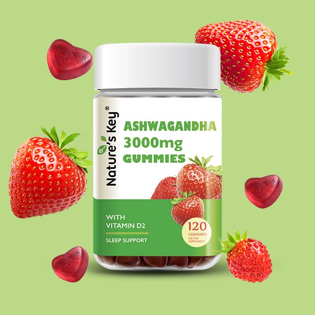 Nature's Key Ashwagandha Gummies packaging side view gluten-free and gelatin-free