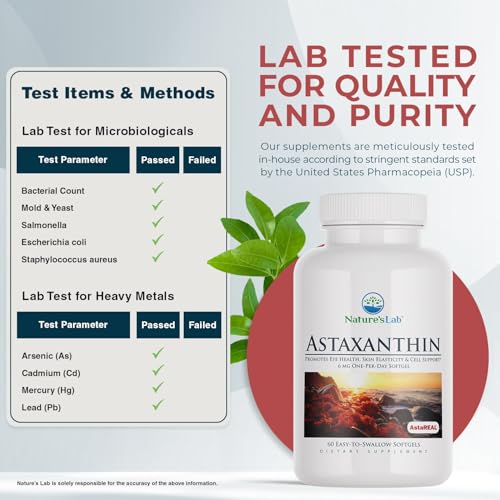 AstaREAL infused astaxanthin capsules by Nature's Lab.