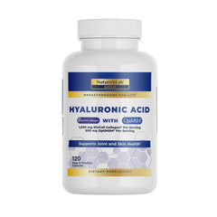 Nature's Lab Hyaluronic Acid bottle with Biocell Collagen and MSM for joint and skin support