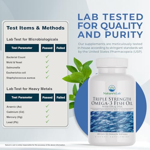 Nutrition facts panel hints at EPA/DHA content per serving.