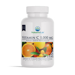 Nature's Lab Vitamin C 1000mg bottle for daily immune support.