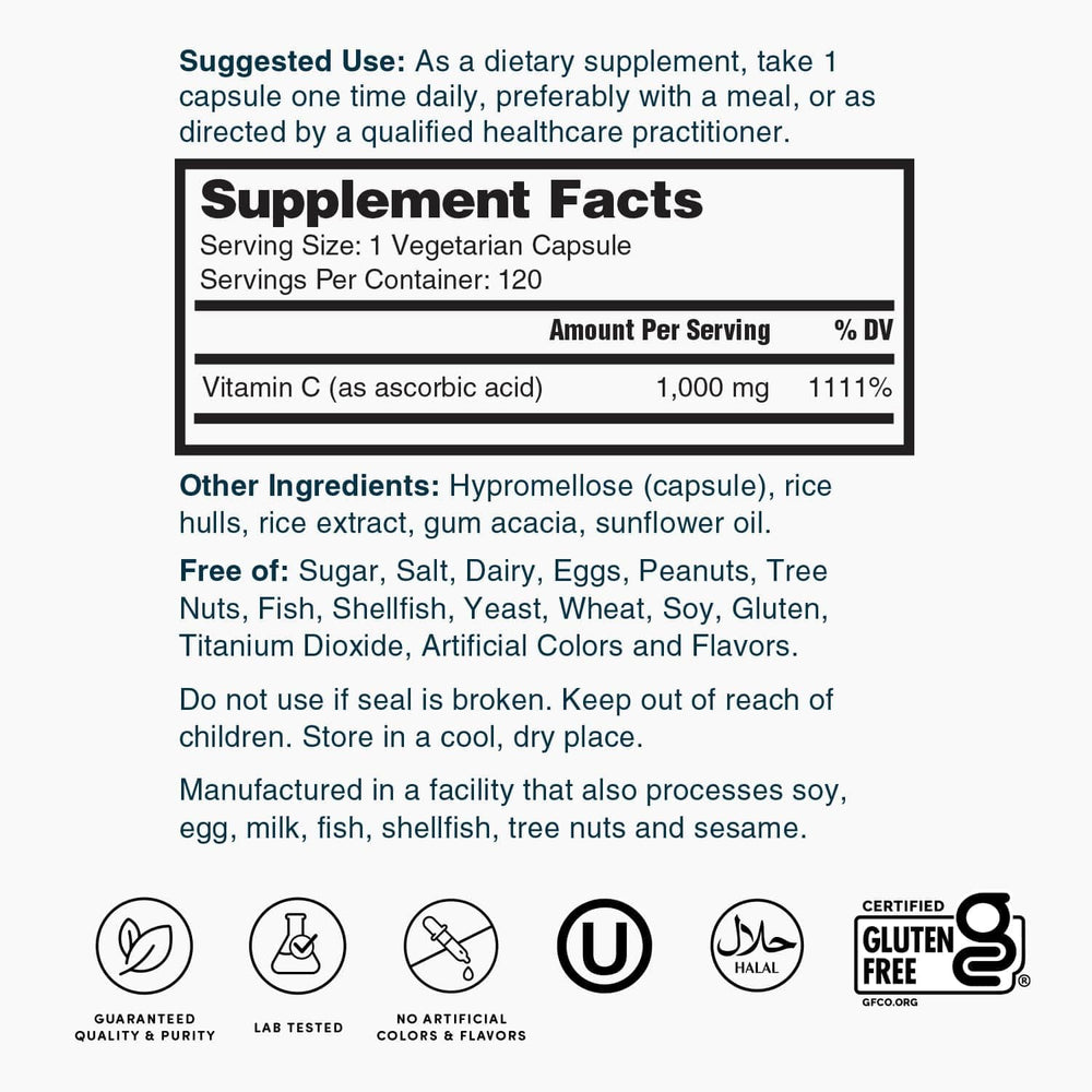 Nature's Lab Vitamin C packaging emphasizing USA-made quality.