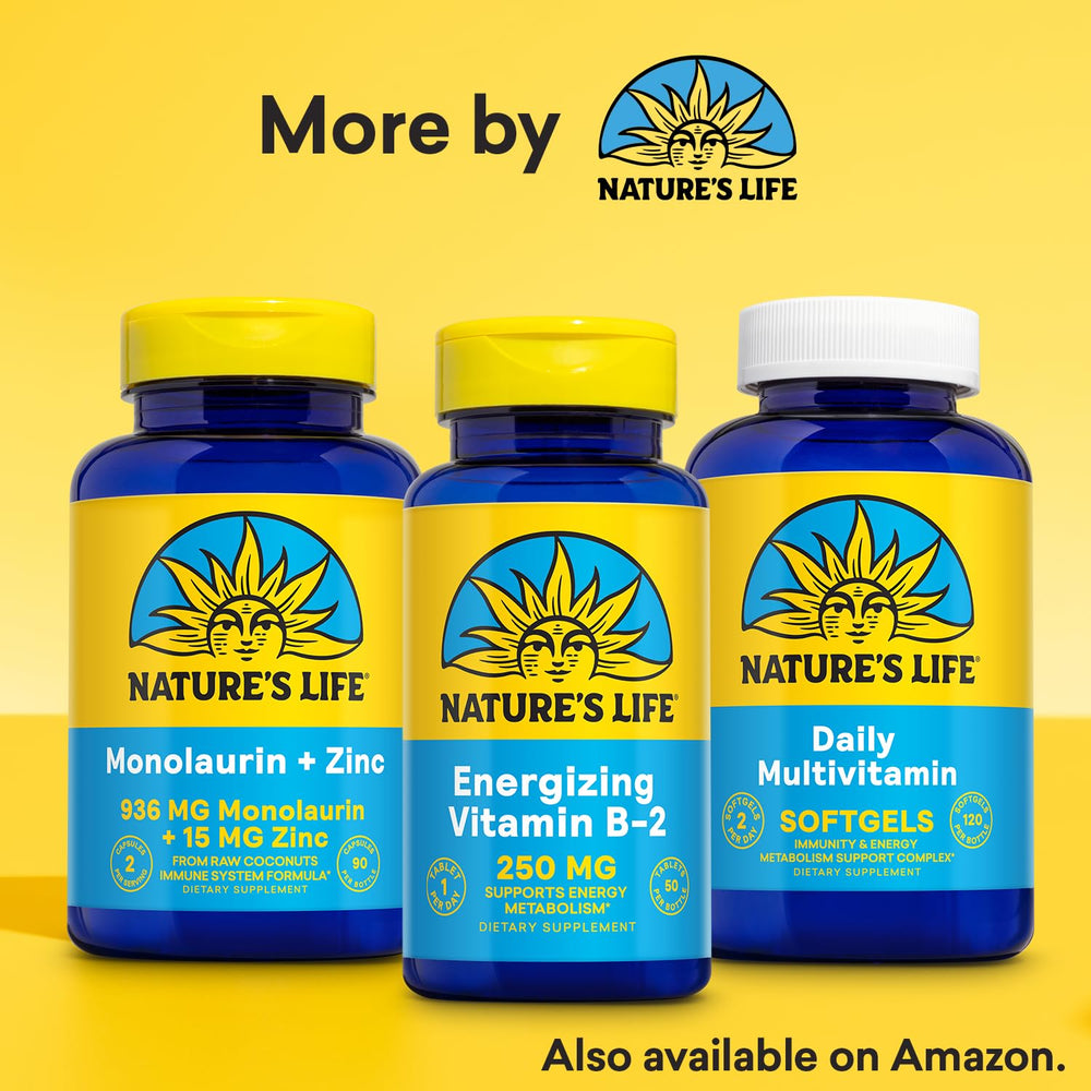 Nature's Life Renewing Magnesium Malate 60-day guarantee seal.