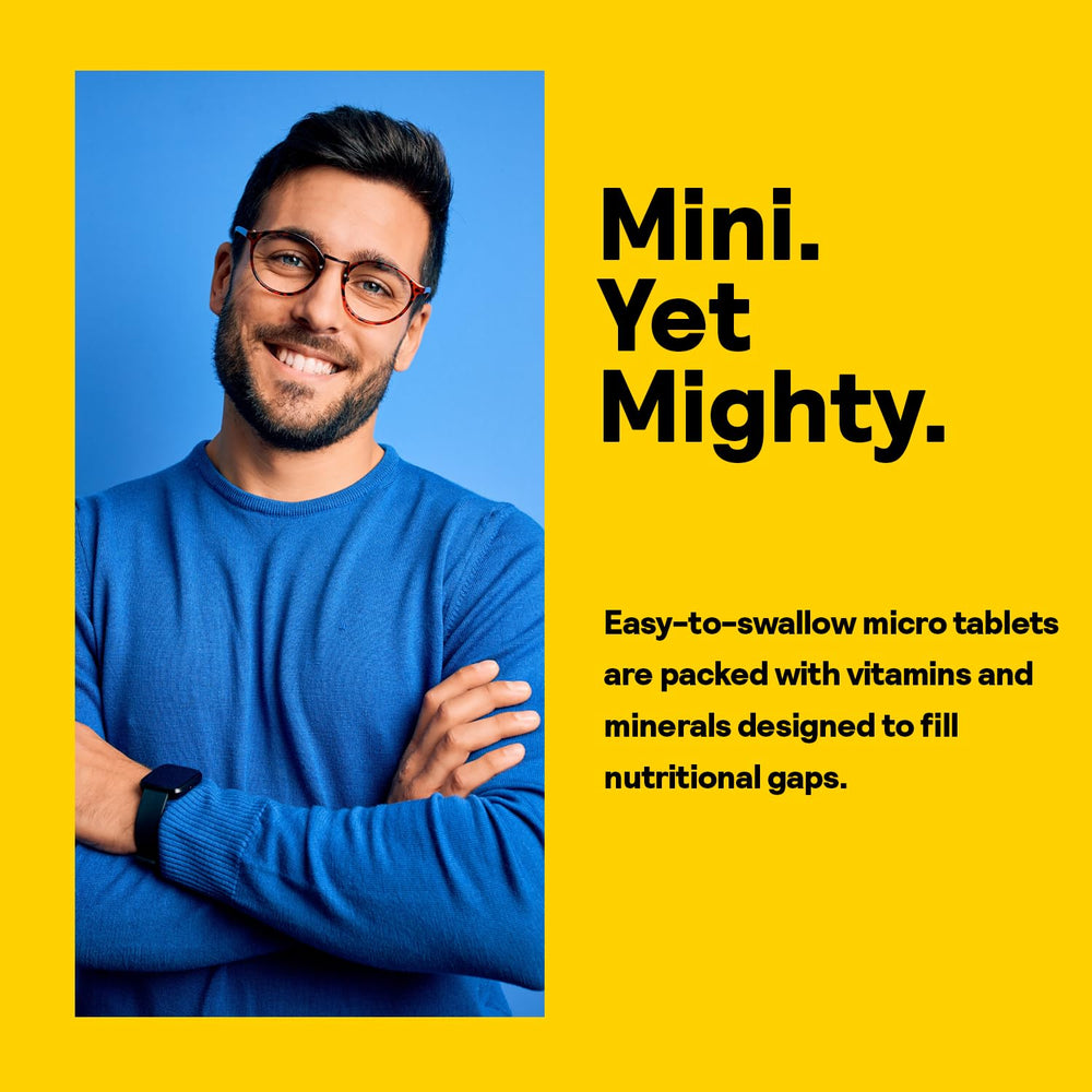 Nature's Life Mighty Mini Vite in daily routine suggests a simple morning vitamin ritual.