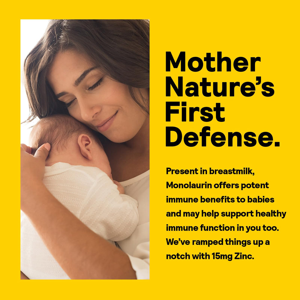 Nature's Life Monolaurin Plus Zinc label-closeup highlights transparency.