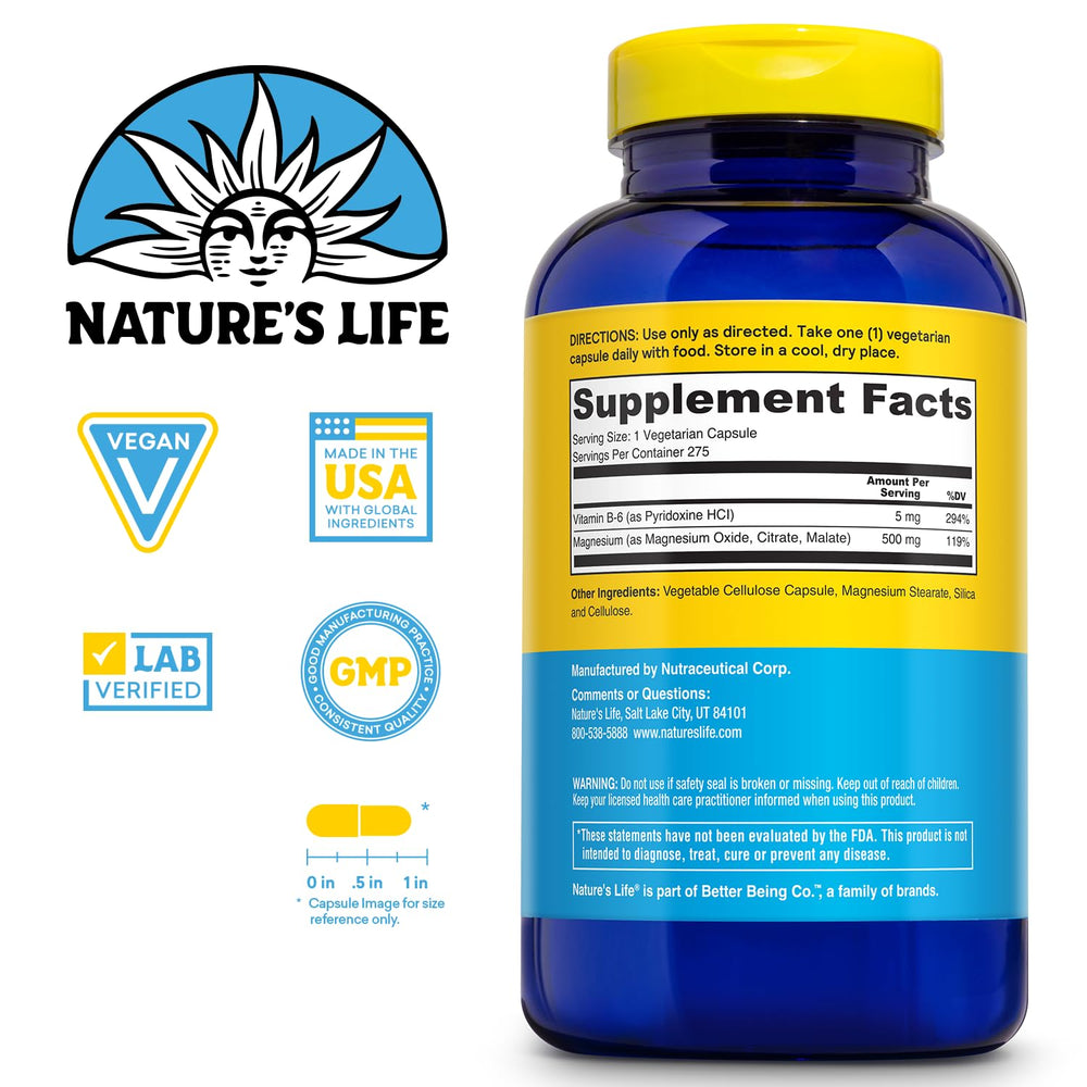 Nature's Life Renewing Magnesium capsules ready for easy daily intake.