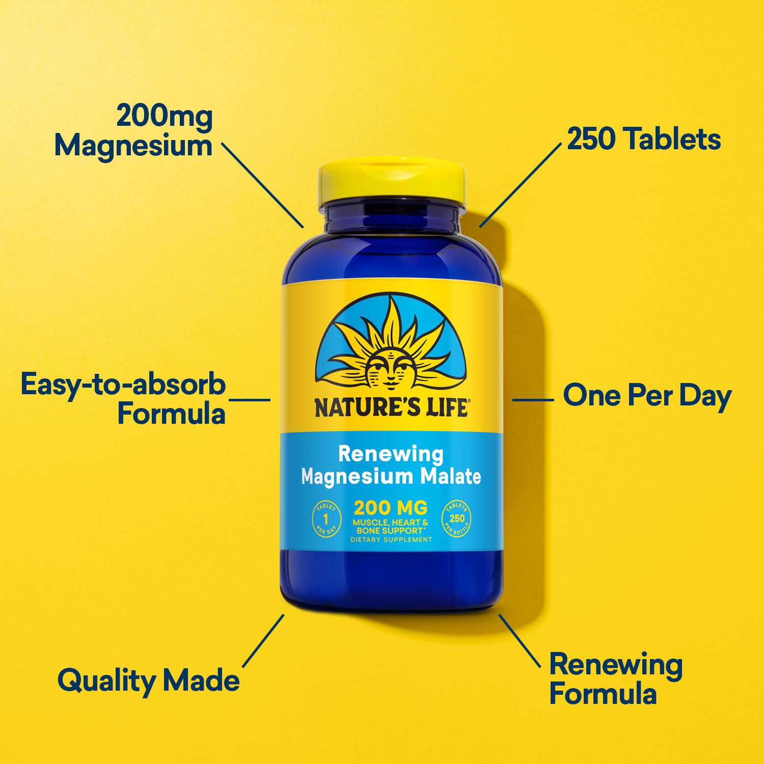 Nature's Life Renewing Magnesium Malate serving size visualization.
