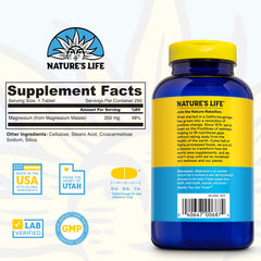 Nature's Life Renewing Magnesium Malate tablets close-up for bioavailability.