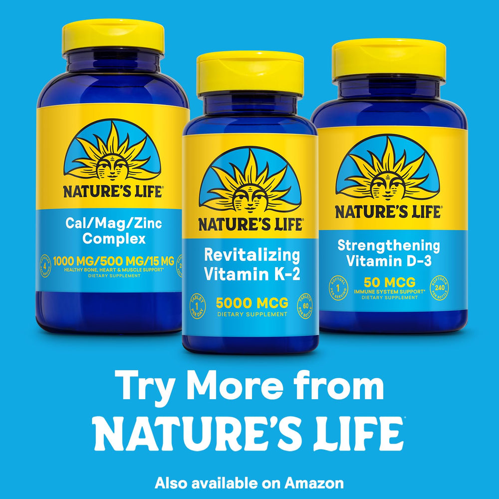 Nature's Life Vitamin K2 MK4 eco packaging highlighting sustainability