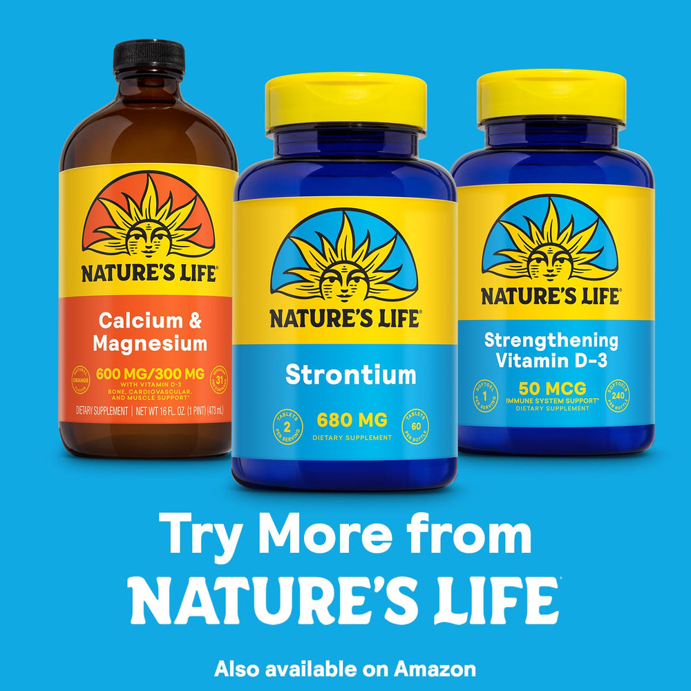 60-tablet bottle with 60-day guarantee for Nature's Life Strontium Citrate