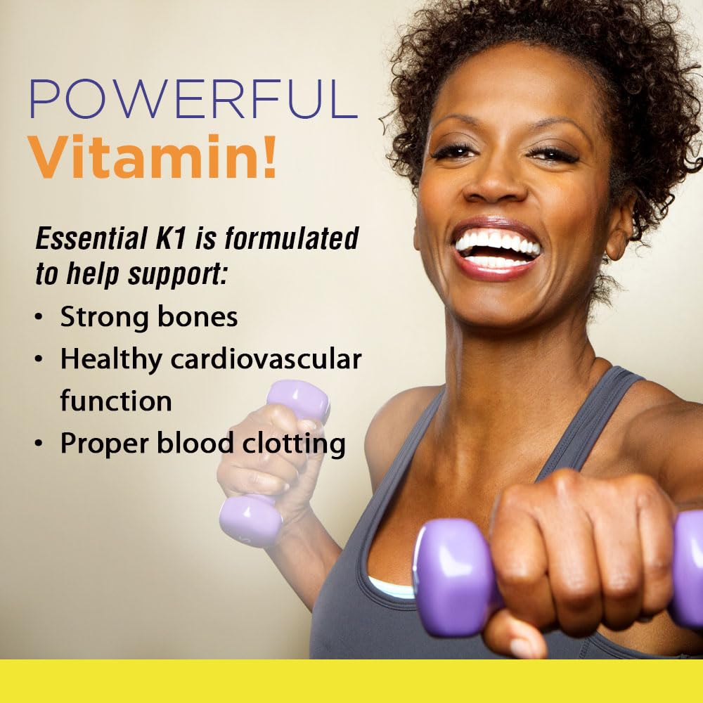 Nature's Life Vitamin K 1000mcg label close-up highlighting purity and potency.